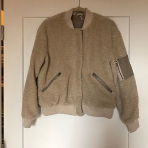 Free People Teddy Bomber Jacket Size M